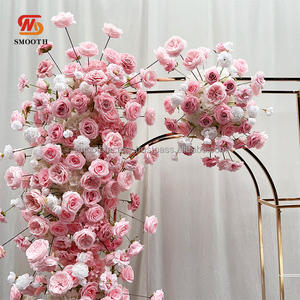 Chemin de table LEDA élégant en forme de rose rose, technique artisanale, tissu doux pour mariage, fête d'anniversaire, décoration de la Saint-Valentin - Product Image 3