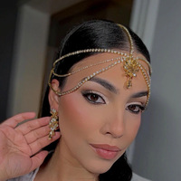 Nouvel Arrivage Transfrontalier : Chaîne de Cheveux Multicouche Goutte d'Eau à Pampilles, Style Ethnique Européen et Américain, Ornement de Tête en Cristal et Strass