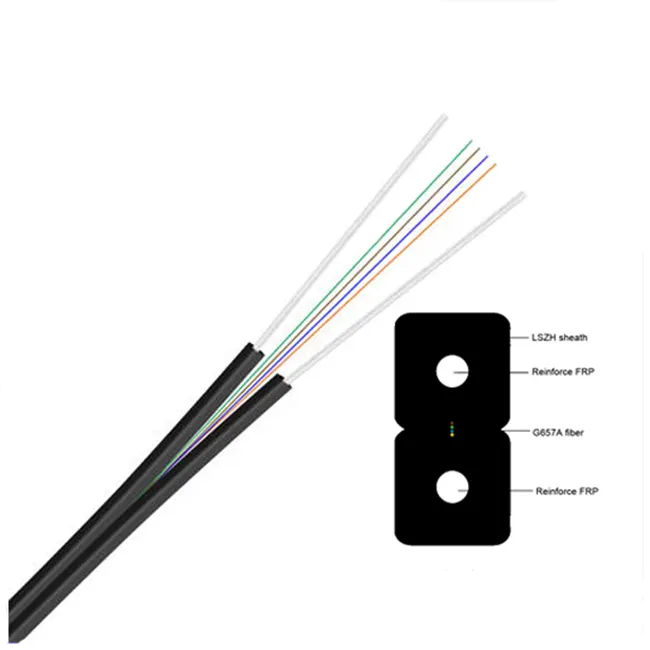 XXD wholesale price Ftth Fiber Drop Cable Indoor Fiber Optical Cable Single Mode Outdoor 2 / 4 / 6 / 8 Core Customized