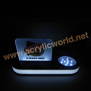 Illuminated Acrylic Liquor Bottle Display Stand LED <b>Bar</b> <b>Shelf</b> Rack for Whiskey Wine & Spirits Custom Logo Available - Product Image 6