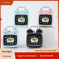 Horloge de bureau à projection avec mouvement à quartz à aiguilles rectangulaires, design moderne en métal, pour étudiants, livraison directe d'usine