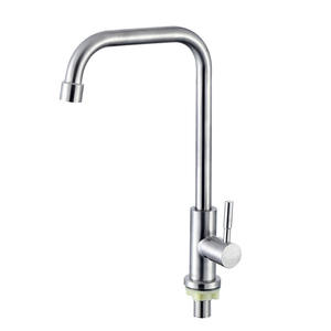 Robinet de cuisine à bec pivotant en acier inoxydable classique, directement de l'usine, mélangeur d'eau froide unique - Product Image 2