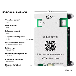 ระบบจัดการแบตเตอรี่อัจฉริยะ Jikong JK-BD6A24S10P แบบสมดุลอัตโนมัติ 24S 100A 48V BT RS485 CANBUS พร้อมระบบทำความร้อน สำหรับแบตเตอรี่ LiFePO4 ชุดเก็บพลังงาน 200A - Product Image 6