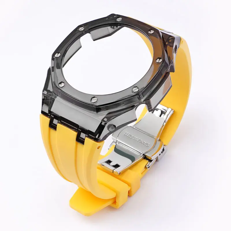 Banda amarilla+funda transparente amarilla