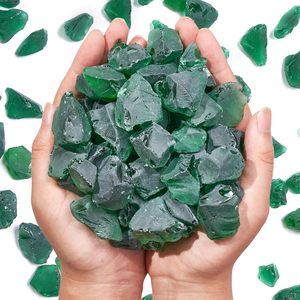 Versatile Frosted Sea Glass Block 1LB Green Vase Fillers for DIY Crafts Beach Weddings Aquarium Gravels Sea Glass Decor