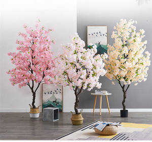 Venta al por Mayor de Árboles Artificiales Grandes de Simulación, Árboles de Planta Artificial Rojos, Blancos, Rosas y Verdes, Decoración de Hotel, Árboles de Flores de Cerezo en Venta - Product Image 4