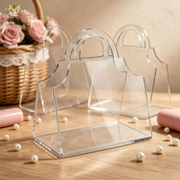 Boîte cadeau transparente en acrylique en forme de sac à main pour mariage, boîte à bonbons pour invités, vente en gros