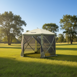 Vevor Pop-Up Screen Tent 10x10Ft Military Green <b>Canopy</b> Gazebo <b>Sun</b> Shelter Mesh Windows Outdoor Camping Tent - Product Image 2