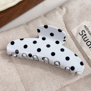 Pinzas para el pelo de acetato con lunares personalizadas QianJin al por mayor, pinzas retro de color macaron para <span class=keywords><strong>mujer</strong></span> - Product Image 6