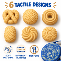Nouveau Jouet Fidget Toupie Jaune en Forme de Bouton de Biscuit avec Fausse Boîte à Biscuits, Petit Cadeau, Ornement de Bureau
