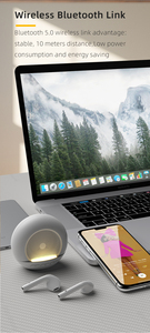 Mini veilleuse en forme de lune, lumière d'ambiance RGB, 5w, FM, TF, mémoire, haut-parleur portable sans fil Bluetooth - Product Image 4