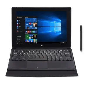 10.1 "ordinateur d'apprentissage win 10 tablette pc écran tactile intel avec claviers à broches pogo 2 en 1 ordinateurs portables 4 Go 64 Go + stylo