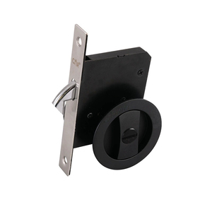Serrure de <span class=keywords><strong>porte</strong></span> <span class=keywords><strong>coulissante</strong></span> dissimulée, pêne dormant rond, crochet de verrouillage invisible en alliage de zinc pour <span class=keywords><strong>porte</strong></span> <span class=keywords><strong>coulissante</strong></span> intérieure de salle de bain - Product Image 4