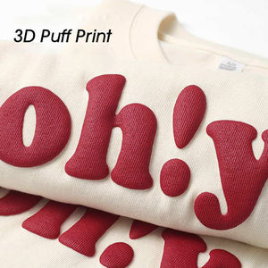 T-shirt <span class=keywords><strong>personnalisé</strong></span> OEM avec impression 3D en relief, coupe oversize, impression floquée lourde, création de votre marque - Product Image 2