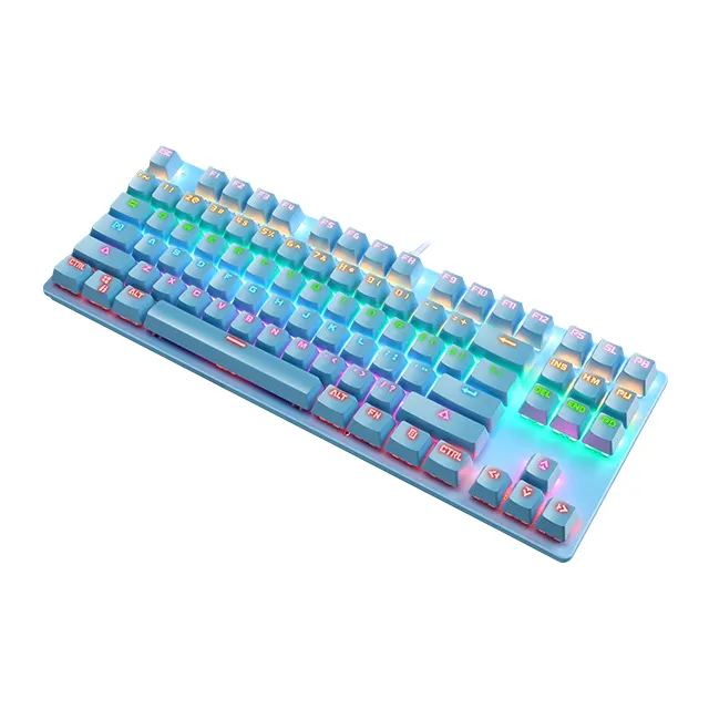 Mechanical Shaft Ergonomic 1.6 Meters Wired Full Keyboard ABS 87 Keys Waterproof K550 Keyboards for Office or Game Factory