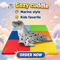 Peluche créative et mignonne de lion de mer - Jouet en peluche réaliste d'animal marin, super doux en coton PP, cadeau pour enfants