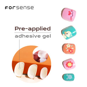 <span class=keywords><strong>Faux</strong></span> ongles extra petits taille pour enfants, fournitures à poser sur les ongles pour enfants, motifs mignons, <span class=keywords><strong>rose</strong></span> bébé, ongles carrés courts avec fleur - Product Image 2
