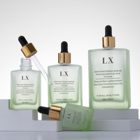 Flacon compte-gouttes carré en verre dépoli pour sérum cosmétique et soin de la peau, 15ml, 20ml, 30ml, 50ml, 100ml