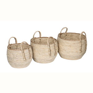 Panier à linge <span class=keywords><strong>vintage</strong></span> en osier et feuilles de maïs, boîte de rangement pour jouets, pour la décoration du salon et de la chambre - Panier de rangement grande capacité - Product Image 4