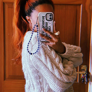 Vente chaude mauvais œil vacances Style chaîne de téléphone portable Portable bracelet en cristal bleu pour <span class=keywords><strong>iPhone</strong></span> 15 Pro <span class=keywords><strong>coque</strong></span> de téléphone avec chaîne - Product Image 1
