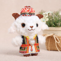 Porte-clés pendentif mignon en peluche de petit mouton du Xinjiang, en polyester, souvenir touristique créatif culturel