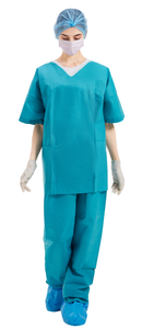 통기성 부드러운 컬러 SMS 일회용 병원 스크럽 세트 공장 도매 간호사 옷을 문질러 - Product Image 4