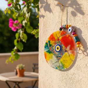 12X22 cm Glass Evil Eyes Decoración de pared Diseño llamativo para decoración del hogar Colgantes de pared - Product Image 2