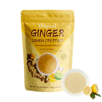 Thé au citron et au gingembre de qualité supérieure, poudre instantanée, thé santé, soutient un système digestif sain, cristaux de gingembre naturels, poudre de thé instantanée