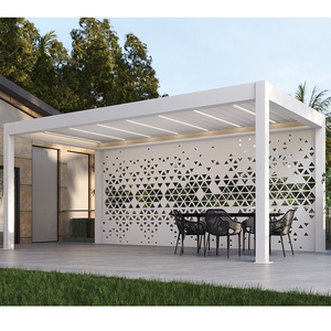 Pergola Motorizzata in Alluminio Bianco con Design Perforato, Telecomando e Dimensioni Personalizzabili - Product Image 4