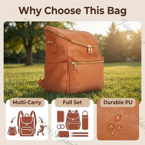 <span class=keywords><strong>Sac</strong></span> à dos à <span class=keywords><strong>langer</strong></span> grande capacité 30-40L en cuir PU résistant à l'eau, antivol, avec porte-bouteille isotherme, <span class=keywords><strong>sac</strong></span> de maternité pratique - Product Image 4