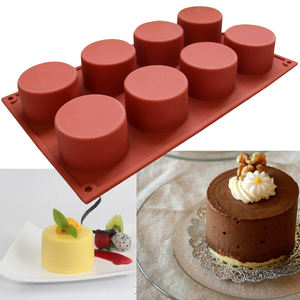 Molde redondo de silicona para magdalenas de 8 cavidades para Mousse de <span class=keywords><strong>Chocolate</strong></span>, pan, pudín de gelatina, Helado, postre, utensilios para hornear, embalaje de bolsa OPP - Product Image 4
