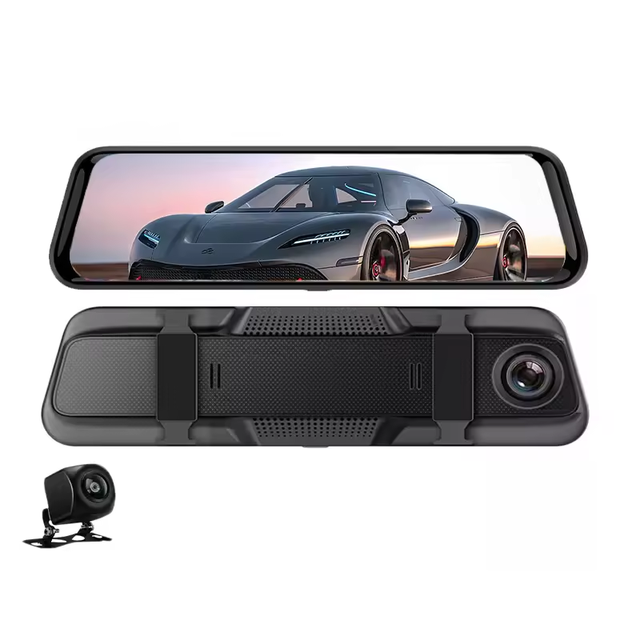 10 Inch Full HD 2K 1080P Dual Dashcam Streaming Dash Cam WiFi App Control Full Screen Touch Vehicle DVR Mirror Recorder Car DVR