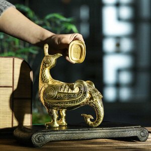 Contenitore Ornamentale in Ottone a Forma di Uccello, Stile <span class=keywords><strong>Antico</strong></span> Cinese di Lusso, Collezione Artistica Creativa - Product Image 2