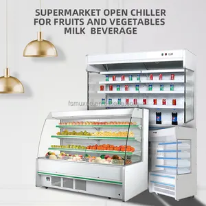 MUXUE Supermarché armoire à rideau d'air réfrigérateur refroidisseur d'affichage Affichage Refroidisseur Ouvert Pour Légumes Fruits lait MX-FMG1500F-C