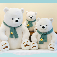 Écharpe, ours polaire, poupées, fabrication de jouets en peluche personnalisés, coton PP, jouets en peluche de 8 pouces, jouets en peluche de Noël pour machine à griffes