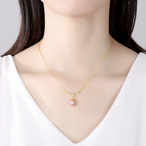 PAG & <span class=keywords><strong>MAG</strong></span> รอบรูปร่างเงิน925จี้ธรรมชาติน้ำจืด Pearl Strand สร้อยคอสำหรับสุภาพสตรี - Product Image 3
