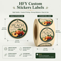Étiquette autocollante pour boîte de fruits, résistante à l'eau, personnalisée, impression de marque, pour emballage de pots de confiture, conforme aux normes alimentaires