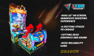 Machine de jeu de tir à monnayeur Leon Dragon Knight pour 2 joueurs, en plastique, en anglais, garantie 1 an - Product Image 5