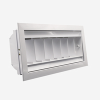 Taille du cou 500*200mm RAL9016 Diffuseur à jet élevé en forme de tambour HVAC en aluminium enduit de poudre blanche avec lames réglables