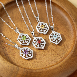 Collar con Colgante de Copo de Nieve de Cristal con Corte de Corazón, Plata de Ley 925, Piedra Natural de 5mm, Joyería de Diseño - Product Image 3