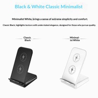 Chargeur sans fil vertical 15W/20W à charge rapide, double bobine, support de téléphone portable horizontal de bureau, port Type-C
