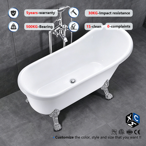 <span class=keywords><strong>Baignoire</strong></span> autoportante moderne de luxe en <span class=keywords><strong>acrylique</strong></span> blanc avec <span class=keywords><strong>pieds</strong></span> en forme de griffes, écologique, <span class=keywords><strong>pour</strong></span> appartement, hôtel, villa - Product Image 2