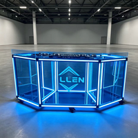 Table de bar mobile lumineuse en acrylique pour bar à domicile moderne et hôtel, avec couleur personnalisée et design multifonctionnel
