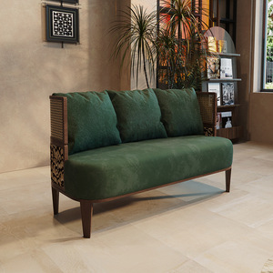 Respaldo de ratán Sofá Asiento Café Tienda de té de la leche Mesas y sillas de madera maciza <span class=keywords><strong>Casa</strong></span> de té West Restaurant Bar Asientos comerciales - Product Image 5