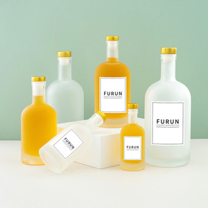 Bottiglia di <span class=keywords><strong>Vetro</strong></span> Smerigliato Rotonda Personalizzata per Vodka, Whisky, Liquori e Vini, 100ml 200ml 375ml 500ml 750ml 1000ml, con Scatola - Product Image 6