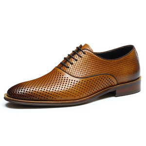 Leather men's British formal business genuine leather summer breathable men's pointed-<b>toe</b> Oxford casual men's shoes - Product Image 6
