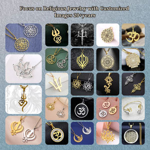 FUTUJI Acero inoxidable Jeroglífico <span class=keywords><strong>Escritura</strong></span> Proceso de corte Hexagrama Templo hindú para el hogar - Product Image 4