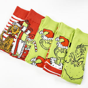 Chaussettes tricotées tendance <span class=keywords><strong>Grinch</strong></span> <span class=keywords><strong>de</strong></span> Noël, directement <span class=keywords><strong>de</strong></span> l'usine, décorations à pois pour couples - Product Image 5