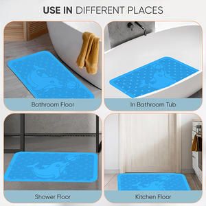 Tapis de bain en silicone antidérapant pour douche, motif animal, avec texture massante et trous de drainage, pour bébés et enfants - Product Image 2