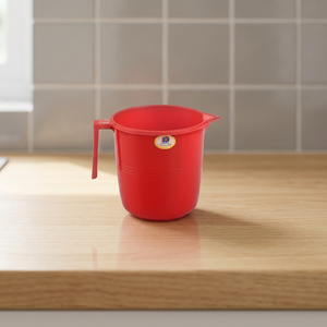 Tazas de plástico rojas de media asa para baño, 750 ml de capacidad, ecológicas, marca Dynasty, accesorios de necesidades diarias, diseño creativo, alta calidad - Product Image 3